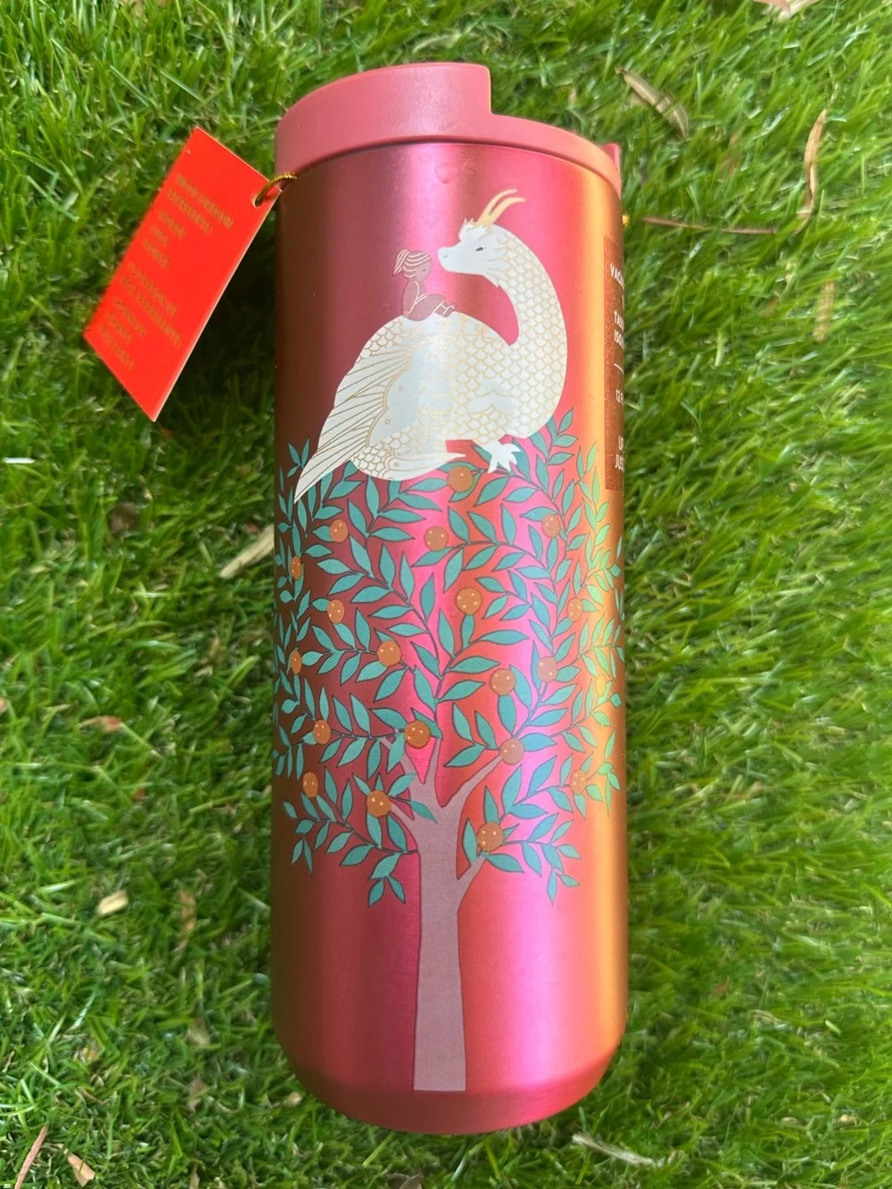 Starbucks 2024 Lunar New Year Metallic Red Travel Tumbler NWT